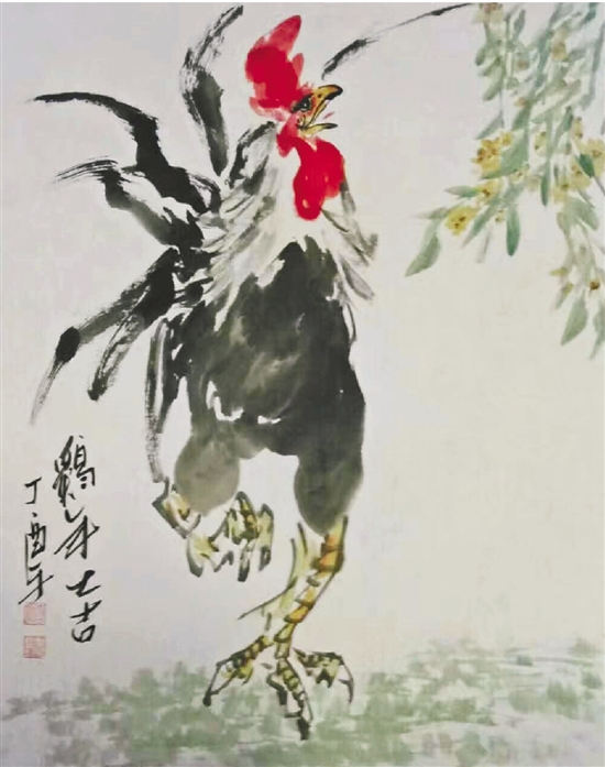 画家李治新年送"鸡"祥