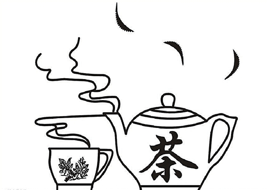 茶馆简笔画图片